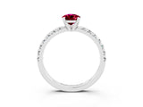 White gold Pear Cut Solitaire Pave Diamond Engagement Ring with Four-Prong Setting_27