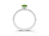 White gold Pear Cut Solitaire Pave Diamond Engagement Ring with Four-Prong Setting_27