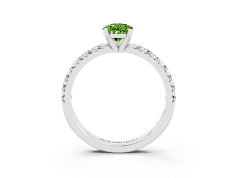 White gold Pear Cut Solitaire Pave Diamond Engagement Ring with Four-Prong Setting_27