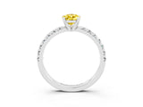 White gold Pear Cut Solitaire Pave Diamond Engagement Ring with Four-Prong Setting_27