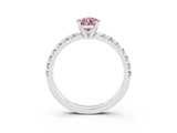 White gold Pear Cut Solitaire Pave Diamond Engagement Ring with Four-Prong Setting_27