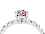 White gold Pear Cut Solitaire Pave Diamond Engagement Ring with Four-Prong Setting_28