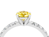 White gold Pear Cut Solitaire Pave Diamond Engagement Ring with Four-Prong Setting_28