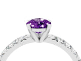 White gold Pear Cut Solitaire Pave Diamond Engagement Ring with Four-Prong Setting_28