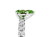 White gold Pear Cut Solitaire Pave Diamond Engagement Ring with Four-Prong Setting_29