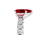 White gold Pear Cut Solitaire Pave Diamond Engagement Ring with Four-Prong Setting_29