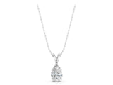 White gold Pear Cut Solitaire Pendant with Three-Prong Setting_12