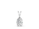 White gold Pear Cut Solitaire Pendant with Three-Prong Setting_13