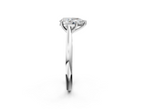 White gold Pear Cut Solitaire Ring with Cathedral Band and Four-Prong Setting_108