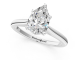 White gold Pear Cut Solitaire Ring with Cathedral Band and Four-Prong Setting_113