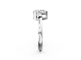 White gold Pear Cut Solitaire Ring with Four-Prong Setting and Classic Band_125