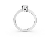 White gold Pear Cut Solitaire Ring with Four-Prong Setting and Classic Band_126
