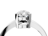 White gold Pear Cut Solitaire Ring with Four-Prong Setting and Classic Band_127