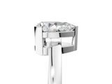 White gold Pear Cut Solitaire Ring with Four-Prong Setting and Classic Band_128