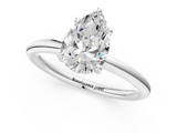 White gold Pear Cut Solitaire Ring with Thin Band and Four-Prong Setting_50