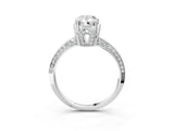 White gold Pear Cut Solitaire Split Shank Pave Diamond Engagement Ring with Four-Prong Setting_16