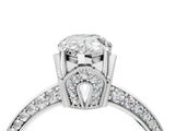 White gold Pear Cut Solitaire Split Shank Pave Diamond Engagement Ring with Four-Prong Setting_17