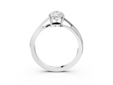 White gold Pear Cut Solitaire Twist Band Ring with Four-Prong Setting_49
