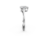 White gold Pear Cut Solitaire Twist Band Ring with Four-Prong Setting_49