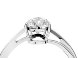 White gold Pear Cut Solitaire Twist Band Ring with Four-Prong Setting_51