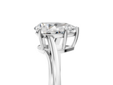 White gold Pear Cut Solitaire Twist Band Ring with Four-Prong Setting_52