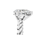 White gold Pear Cut Solitaire Twisted Band with Four-Prong Setting_126