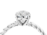 White gold Pear Cut Solitaire Twisted Band with Four-Prong Setting_129