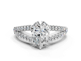 White gold Pear Cut Split Shank Pave Diamond Engagement Ring with Four-Prong Setting_81