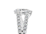 White gold Pear Cut Split Shank Pave Diamond Engagement Ring with Four-Prong Setting_85
