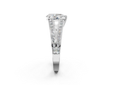 White gold Pear Cut Split Shank Pave Diamond Ring with Four-Prong Setting_65