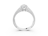 White gold Pear Cut Split Shank Pave Diamond Ring with Four-Prong Setting_66
