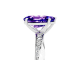 White gold Pear Cut Tanzanite Engagement Ring with Side Stone Accents and Four-Prong Setting_41