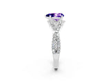 White gold Pear Cut Tanzanite  Halo Twist Band Solitaire Prong Setting Ring_26