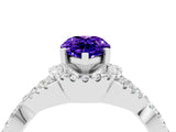 White gold Pear Cut Tanzanite  Halo Twist Band Solitaire Prong Setting Ring_28