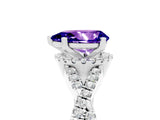 White gold Pear Cut Tanzanite  Halo Twist Band Solitaire Prong Setting Ring_29