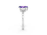 White gold Pear Cut Tanzanite Ring with Side Stones and Four-Prong Setting_38