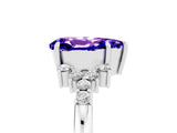 White gold Pear Cut Tanzanite Ring with Side Stones and Four-Prong Setting_41