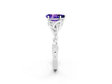 White gold Pear Cut Tanzanite Solitaire Celtic Knot Ring with Four-Prong Setting_14