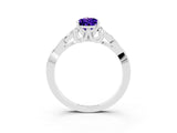 White gold Pear Cut Tanzanite Solitaire Celtic Knot Ring with Four-Prong Setting_15