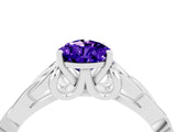 White gold Pear Cut Tanzanite Solitaire Celtic Knot Ring with Four-Prong Setting_16