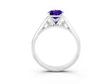 White gold Pear Cut Tanzanite Solitaire Engagement Ring with Cathedral Setting and Four-Prong Mount_27