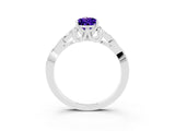 White gold Pear Cut Tanzanite Solitaire Engagement Ring with Celtic Knot Band and Four-Prong Setting_3
