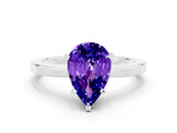 White gold Pear Cut Tanzanite Solitaire Engagement Ring with Classic Band and Four-Prong Setting_24