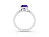 White gold Pear Cut Tanzanite Solitaire Engagement Ring with Classic Band and Four-Prong Setting_27