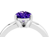 White gold Pear Cut Tanzanite Solitaire Engagement Ring with Round Band and Four-Prong Setting_22