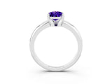White gold Pear Cut Tanzanite Solitaire Engagement Ring with Round Band and Four-Prong Setting_27