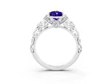 White gold Pear Cut Tanzanite Solitaire Ring with Filigree Band and Four-Prong Setting_51
