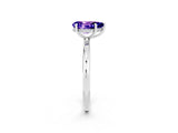White gold Pear Cut Tanzanite Solitaire Ring with Thin Band and Four-Prong Setting_2