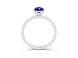 White gold Pear Cut Tanzanite Solitaire Ring with Thin Band and Prong Setting_15