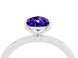 White gold Pear Cut Tanzanite Solitaire Ring with Thin Band and Prong Setting_16